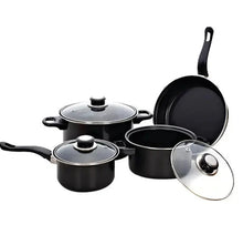 Set 13 Piese pentru Gătit – Oale și Tigaie Antiaderente cu Ustensile și Capace din Sticlă