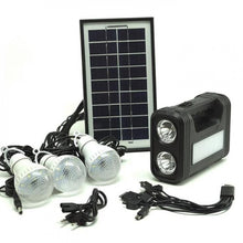 KIT Panou Solar Cu 3 Becuri, Incarcator USB Si Lanterna LP-0061