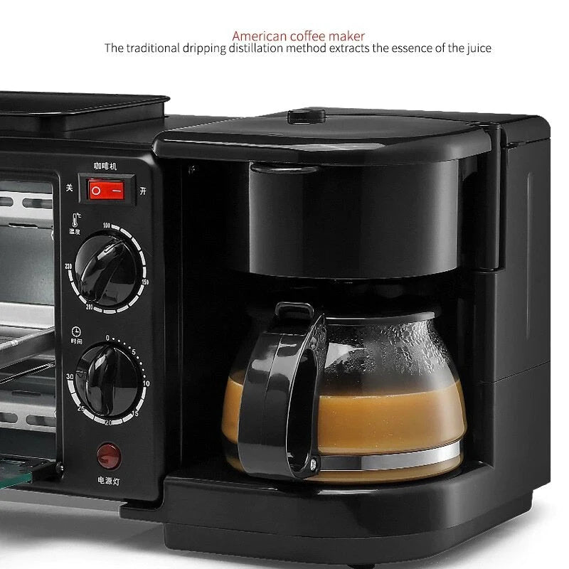 Dispozitiv 3in1 Pentru Micul Dejun, Cuptor, Grill si Filtru Cafea, Putere 1250W, Capacitate 9 Litri