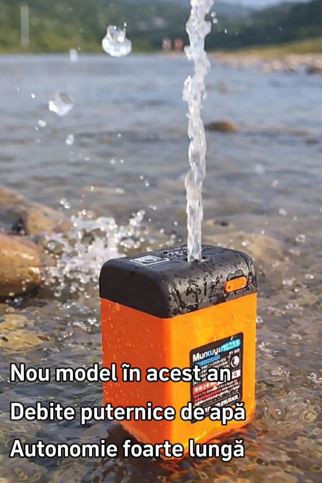 Dus Portabil Electric Cu Display Temperatura, Debit Puternic Si Baterie 180 Minute