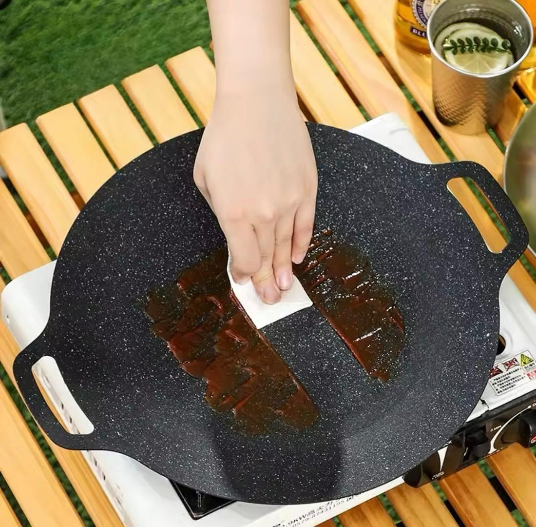 1+1 GRATIS Plita Japoneza cu Invelis Antiderapant, Rezistenta, Spatioasa, Diametrul 30 Cm
