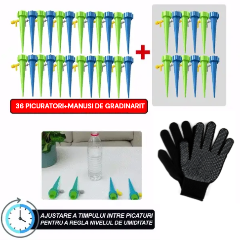 Set 36 Picuratori Automate Pentru Udarea Plantelor+ CADOU Manusi De Gradinarit