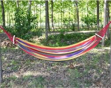 Hamac Pentru O Persoana, Din Bumbac Rezistent, Cu Bara De Lemn, 200x80 cm, Sac De Depozitare Inclus