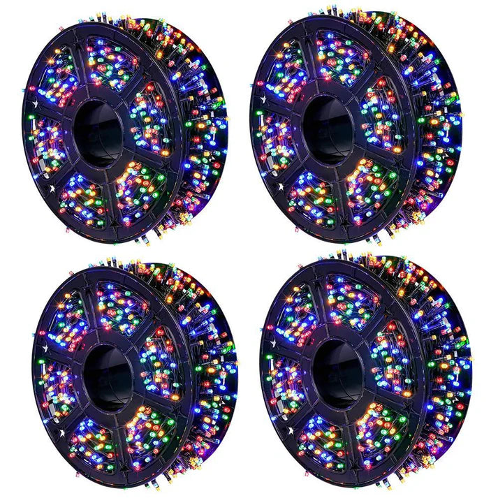 2+2 GRATIS: Instalatie De Craciun, Tip Rola, Cu 1000 LED-uri Mari, Interior sau Exterior, Rezistenta La Vreme Rea, 100 m, Multicolor