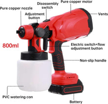 Pistol Profesional De Vopsit Si Zugravit, Electric, Cu Rezervor De Vopsea, 800 ml si 2 Acumulatori, 48 V, Portabil + CADOU SURPRIZA