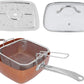Tigaie Antiaderenta Multifunctionala, 5 Piese, Functie de Friteuza, Gatire La Aburi, 24 Cm + Capac