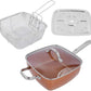 Tigaie Antiaderenta Multifunctionala, 5 Piese, Functie de Friteuza, Gatire La Aburi, 24 Cm + Capac