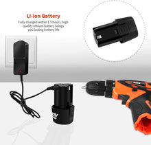 Bormasina Electrica cu 2 Acumulatori, 12V, 25 De Accesorii + Geanta De Transport CADOU