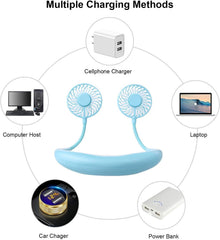 Mini Ventilator Portabil, Cu Alimentare USB, Suport Pentru Gat, 3 Trepte De Putere, Baterie Reincarcabila