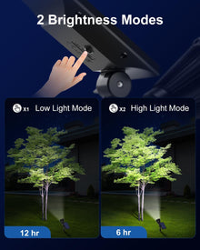 Proiector LED cu Incarcare Solara, Lumina Alb Rece, 3 Moduri de Iluminat, Cu Suport de Fixare