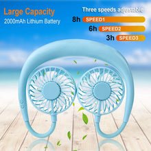 Mini Ventilator Portabil, Cu Alimentare USB, Suport Pentru Gat, 3 Trepte De Putere, Baterie Reincarcabila