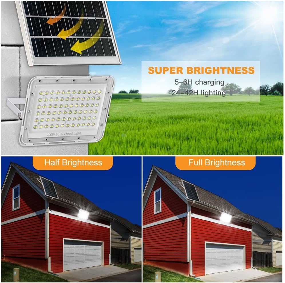 Panou Solar cu Proiector LED, Putere 100W, Rezistent la Apa, Control Prin Telecomada