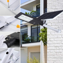 Lampa Solara Cu Stalp Metalic, Iluminare Puternica, 300W,  Control Din Telecomanda, Rezistent La Intemperii