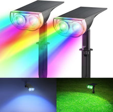 Lampa Solara RGB cu LED-uri Colorate, Panou Solar, Sistem de Prindere, 7 Culori, Pornire si  Oprire Automata