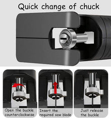 Adaptor Tip Fierastrau Pendular Pentru Bormasina, 3 Lame Pentru Lemn, Metal, PVC