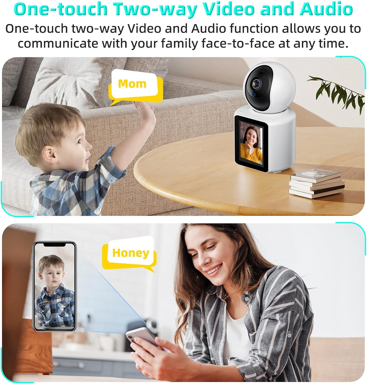 Camera Smart De Supraveghere Full HD,  Cu Monitor Video 2.8 inch, Functie Audio, Aplicatie Telefon, Conexiune Wifi, Senzor Detectie Miscare