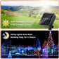 1+1 GRATIS; Instalatie De Craciun, Cu Incarcare Solara, 200 LED-uri Mari, Rezistenta La Intemperii, Multicolor, 20 m