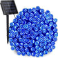 Instalatie De Craciun, Cu Incarcare Solara, 1000 LED-uri Mari, Albastru, 100 m Lungime