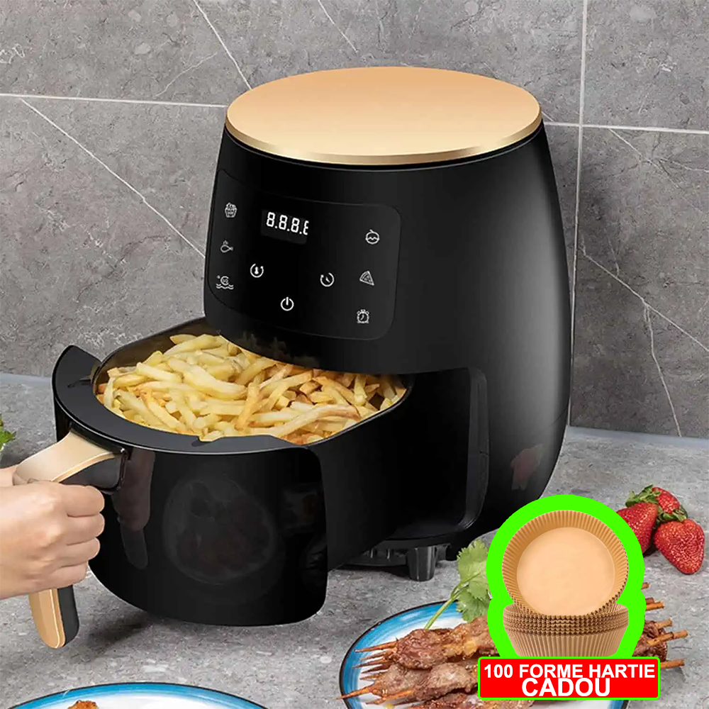 PACHET PROMO: Friteuza Air Fryer Pro 3  + 100 Hartii de Copt Cadou