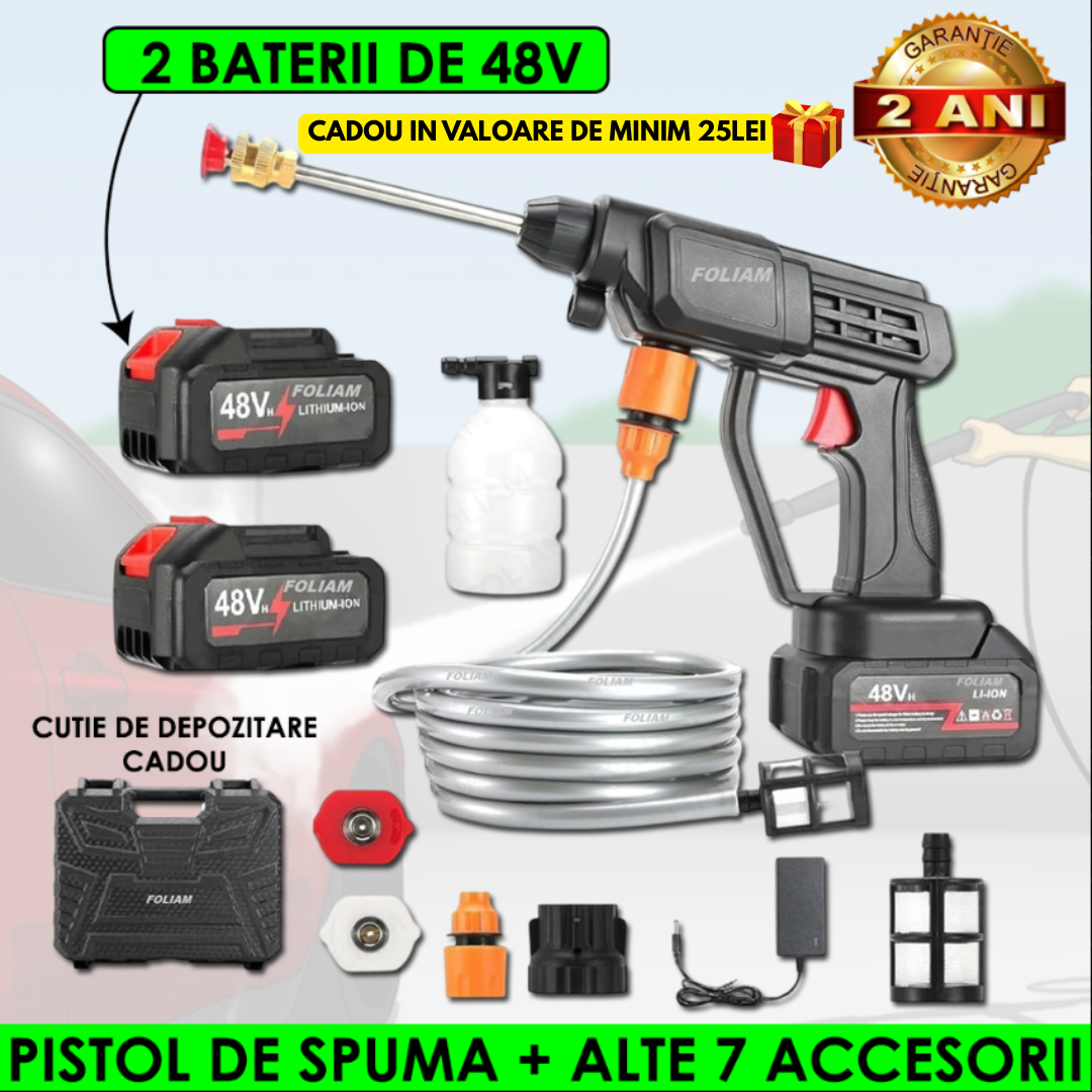 Kit De Spalat Cu Presiune + 2 Baterii 48V + Accesorii + Cadou Surpriza In Valoare de Minim 25lei