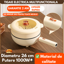 Tigaie Electrica Multifunctionala FRYING POT, Putere 1000W, Diametru 26 cm, Capacitate 3L