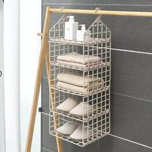 Organizator Pentru Dulap, Suspendat, Cu 5 Rafturi, Bej