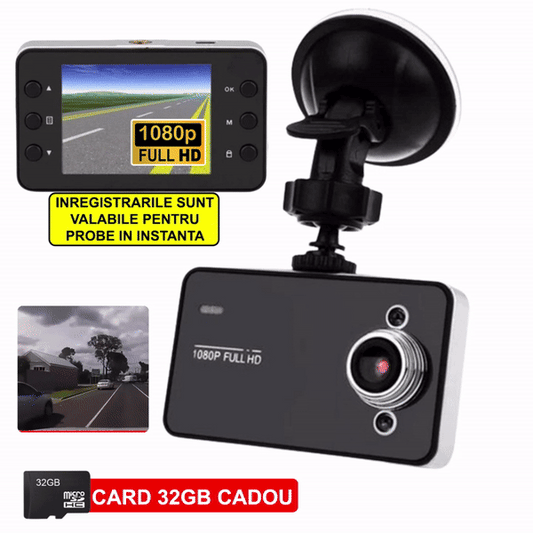 Camera Video Auto, DVR, Full HD 1080p, Ecran 2.4 inch + Card 32 GB CADOU