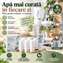 Filtru pentru Robinet Purificare Apă cu 6 Rezerve