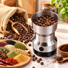 1+1 GRATIS: Rasnita Electrica pentru Cafea si Condimente, 150W, 14.500 RPM, Capacitate 50 g, Recipient Inox, 2 Lame Metalice