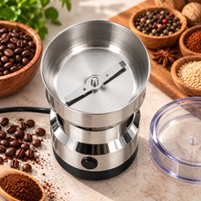 1+1 GRATIS: Rasnita Electrica pentru Cafea si Condimente, 150W, 14.500 RPM, Capacitate 50 g, Recipient Inox, 2 Lame Metalice