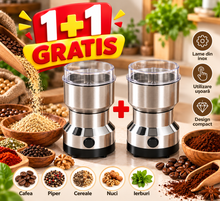 1+1 GRATIS: Rasnita Electrica pentru Cafea si Condimente, 150W, 14.500 RPM, Capacitate 50 g, Recipient Inox, 2 Lame Metalice