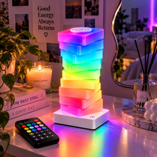 1+1 CADOU: Lampă LED RGB – Multicolor, Control prin Aplicatie si Telecomanda, Lumini pe Ritmul Muzicii, Design Spirala