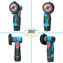 Mini Polizor Unghiular Electric cu 2 Acumulatori si 6 Discuri,Flex Portabil, 12V, Disc 76MM + 5 Discuri CADOU