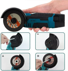 Mini Polizor Unghiular Electric cu 2 Acumulatori si 6 Discuri,Flex Portabil, 12V, Disc 76MM + 5 Discuri CADOU