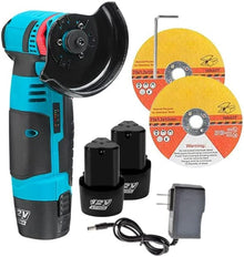 Mini Polizor Unghiular Electric cu 2 Acumulatori si 6 Discuri,Flex Portabil, 12V, Disc 76MM + 5 Discuri CADOU