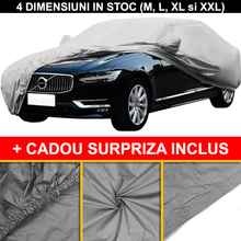 Prelata Universala Pentru Autoturisme, Acopera Complet Masina, Usor de Depozitat, Gri