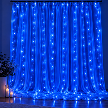 1+1 GRATIS: Instalatie de Craciun Tip Perdea Luminoasa LED, Alimentare USB, 8 Jocuri de Lumini, Rezistenta La Apa, Telecomanda Inclusa, Lungime 3 m x 3 m