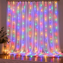 1+1 GRATIS: Instalatie de Craciun Tip Perdea Luminoasa LED, Alimentare USB, 8 Jocuri de Lumini, Rezistenta La Apa, Telecomanda Inclusa, Lungime 3 m x 3 m