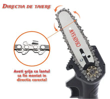 PACHET PROMO: Mini Fierastrau Electric Cu 2x Acumulatori + 1x Lant + 1x Lama, 6 Inch + Incarcator