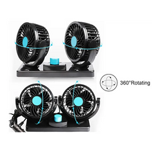Ventilator Auto Dublu, Alimentare La Priza Masinii De 12V, Foarte Silentios, 2 Trepte De Viteza