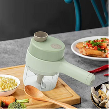 Maruntitor 4in1 Electric pentru Alimente Ideal pentru Taiere Carne, Legume, Fructe, Portabil, Culoare Verde