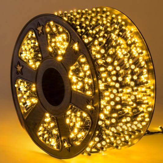 Instalatie De Craciun, Tip Rola, Cu 1000 LED-uri Mari, Interior sau Exterior, Rezistenta La Vreme Rea, 100 m, Alb Cald