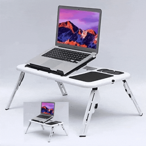 Masa de laptop ERGO PLUS cu 2 ventilatoare si alimentare USB si spatiu mouse pad, 285 x 316 x 36 mm