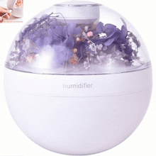 Difuzor De Aromaterapie cu Flori Artificiale, Iluminare Alb Cald, Alb/Roz + 12 Uleiuri Esentiale CADOU