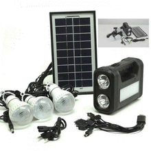 KIT Panou Solar Cu 3 Becuri, Incarcator USB Si Lanterna LP-0061