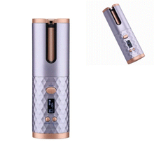 Ondulator Automat Fara Fir, Ceramic, Cu Afisaj LCD, Functie Power Bank, Temperatura Reglabila, Mov