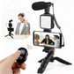Pachet Pentru Vlogging Sau Streaming, Cu Microfon, Lumina LED Si Suport Telefon, Telecomanda Inclusa