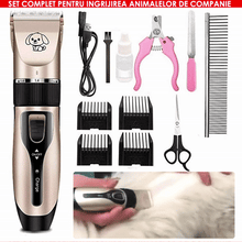 Set Pentru Ingrijirea Animalelor, Masina Profesionala De Tuns, Cu 4 Accesorii De Reglaj Si Cleste Pentru Unghii
