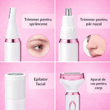 Epilator 4 in 1 pentru Fata si Corp: Reincarcabil USB 4 Capete Interschimbabile