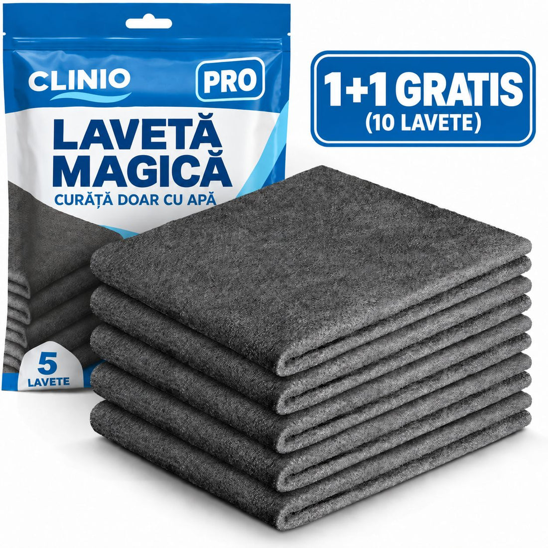 5 + 5 GRATIS: Lavete Magice CLINIO din Microfibra Superioara